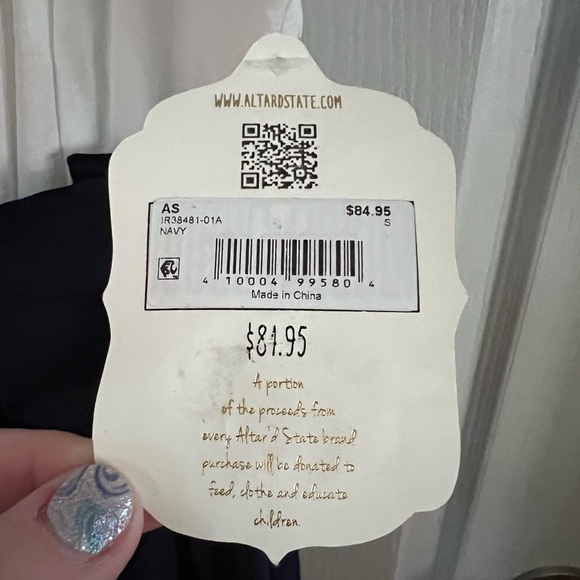 NWT Altar’d State Jumper - white/navy size S - Picture 7 of 11